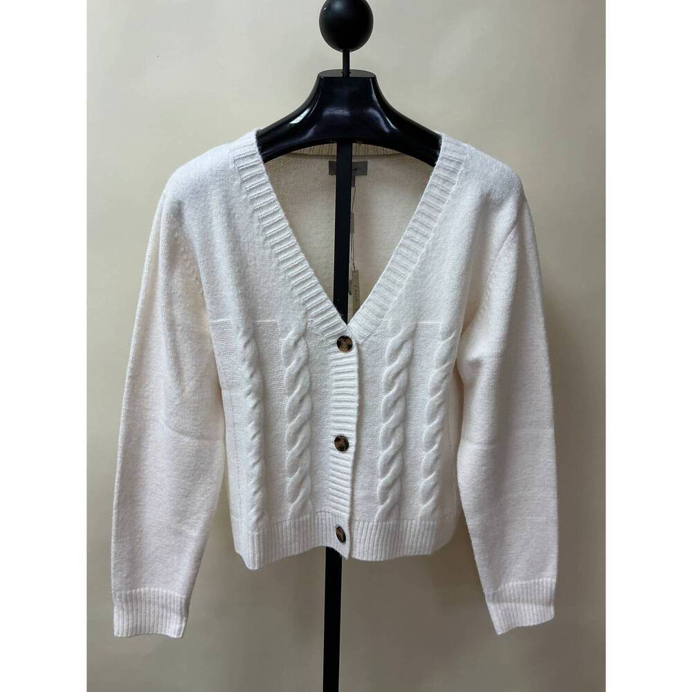 NEW GIFTCRAFT women's v-neck cardigan in cream